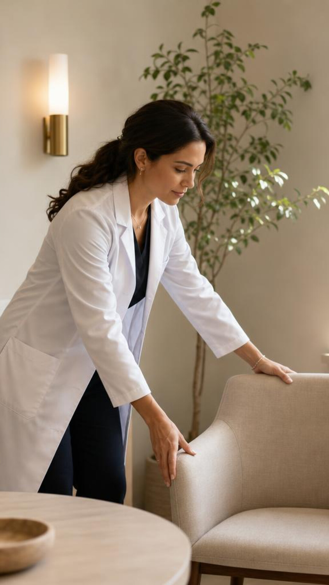 A patient meets with a care team around a table.
